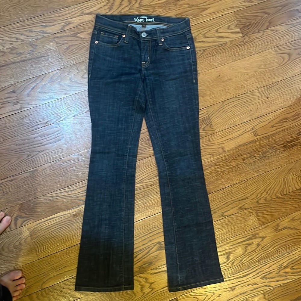 Fossil dark wash slim boot cut jeans